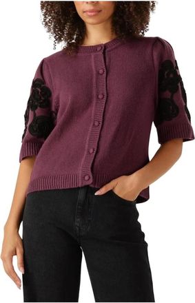 Object Rode Gebreide Vest voor Vrouwen - Dames - Vesten - Paars - XS - Nylon - Truien & Vesten