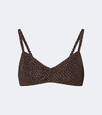 Sir. Top in organza di seta a pois
