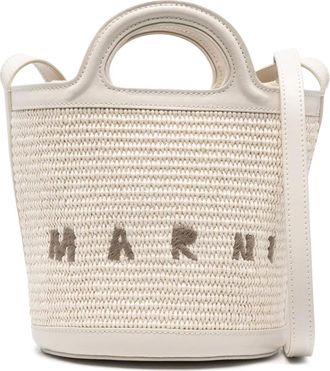 Marni Handbags, female, White, Size: ONE SIZE Tropicalia Bucket Bag in White