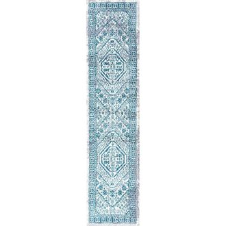 Jonathan Y Designs Boho Cottage Medallion Area Rug in Blue/white at Nordstrom, Size 4Ft 0In X 6Ft 0In