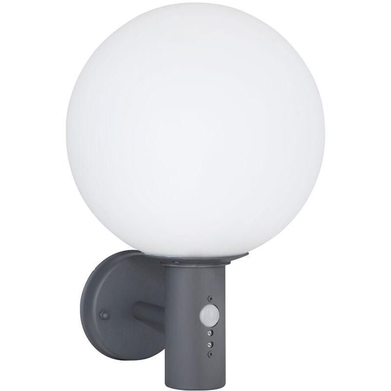 HUBER Lampada Da Parete A LED Con Sensore Di Movimento, E27, IP54, Angolo 140°, Fino A 12m, Antracite, Per Esterno/Interno