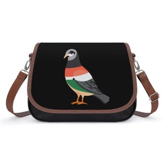 Generic Doves in Palestinian Flag Crossbody Bags for Women Fashion Leather Shoulder Handbags With Adjustable Strap