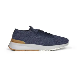Brunello Cucinelli Brunello Cucinelli, Sneakers, male, Blue, Size: 11 US Wool Knit Runners