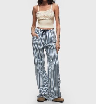 Baum Und Pferdgarten Nanny Trousers In Striped Spring Denim