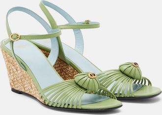 Valentino Garavani Coeur Royal leather wedge sandals