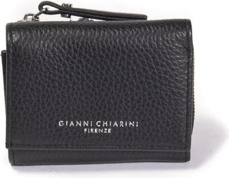 Gianni Chiarini Compacte Portemonnee van Leer - Dames - Portefeuilles - Zwart - ONE Size - Leer - Accessoires