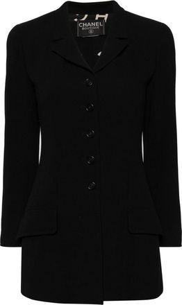 Chanel 1990-2000s single-breasted wool blazer - women - Silk/Wool - One Size - Black