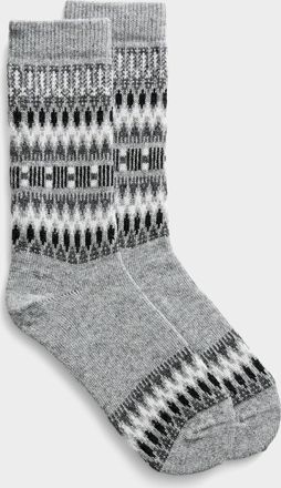 Bleuforêt Womens Fair Isle cashmere-blend socks