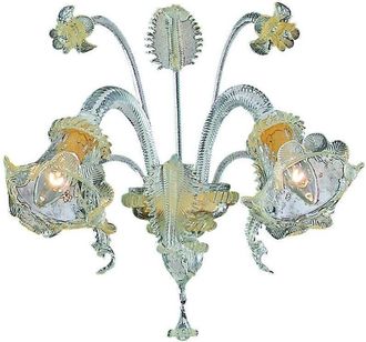 Dmora L&aacute;mpara De Pared Santorso, Aplique De Metal, Estructura De Vidrio, Transparente