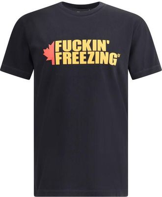 Dsquared2 Mens Graphic Print Tee - Black Cotton - Size X-Large