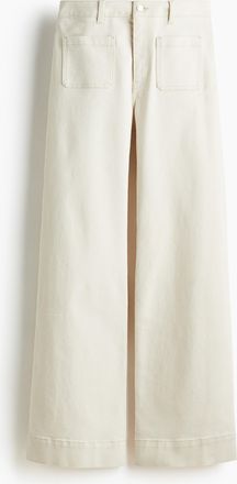 H&M Wide High Jeans - White