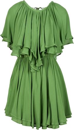 Dondup Day Dress - Dames - Korte kleedjes - Groen - L - Chiffon - Kleedjes