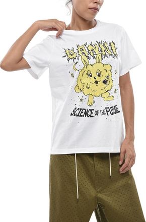Ganni White Graphic Crew Neck T-Shirt