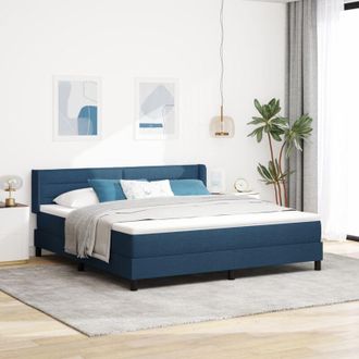 vidaXL Box Spring Bed with Mattress Blue 200 x 180 cm Polyester vidaXL