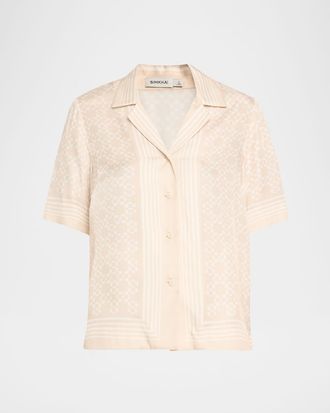 SIMKHAI Koda Button-Front Shirt