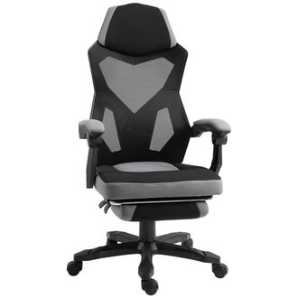 Vinsetto Vinsetto - Sedia Ergonomica Da Ufficio Reclinabile Poggiapiedi Retrattile Grigio