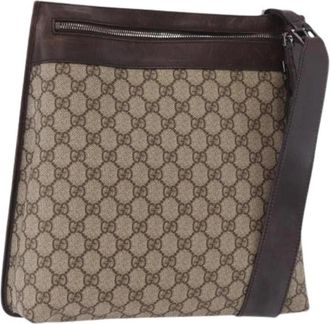 Gucci Pre-owned Vintage GG Canvas Schoudertas - Dames - Vintage Schoudertas - Beige - ONE Size - Leer - Vintage
