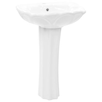 vidaXL Lavabo De Pie De Cer&aacute;mica Blanco 580x510x200 Mm Vidaxl
