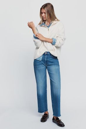 Mother Tunnel Vision Mid Rise Flood Jeans