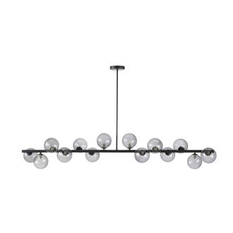 Maisons du monde L&aacute;mpara de techo de 14 bolas de vidrio ahumado y metal negro