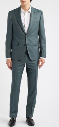 Jack Victor Esprit Solid Wool Suit in Dark Teal at Nordstrom, Size 38Regular