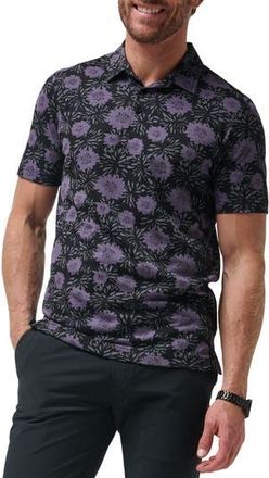 Travis Mathew Not Happening Floral Piqué Polo in Black at Nordstrom Rack, Size X-Large