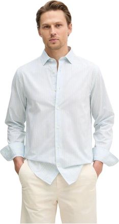 GANT Overhemden, Heren, Groen, M, Katoen, Gestreepte blouse met lange mouwen