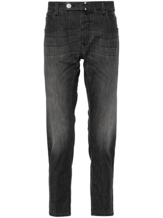 Incotex Black Pantalone Slim-Fit Washed Denim Pants