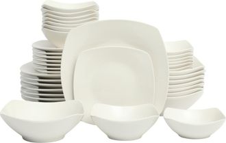 Gibson Home 40-Piece Square Porcelain Dinnerware Set, Service for 8 in White at Nordstrom