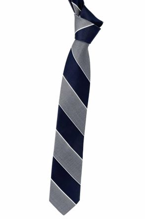 Robert Talbott Mens Multi-Textured Stripe Woven Silk Tie In Navy And Grey Wide