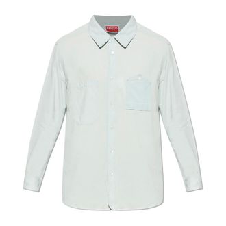 Kenzo Denim Shirts, male, Blue, Size: XL Denim Shirt With Pockets