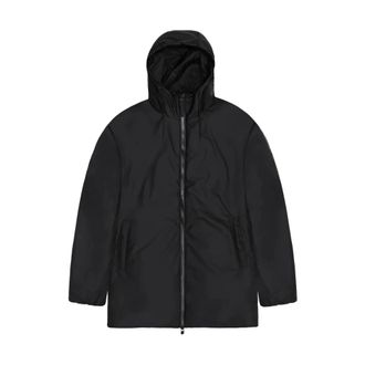 Rains Lohja Lange Jas - Dames - Regenjassen - Zwart - L - Polyester - Jassen