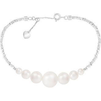 Splendid Pearls Graduated Freshwater Pearl Chain Bracelet in White at Nordstrom Rack