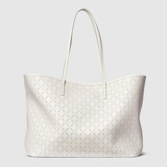 Gucci Tribeca Large Tote Bag, White, Leather