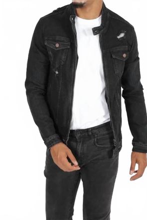 Zayne Paris Mens Jean Zip-Up Jacket In Black
