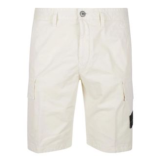 Stone Island Casual Shorts, male, White, Size: W30 Slim Bermuda