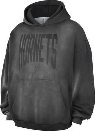 Nike Mens Charlotte Hornets Standard Issue Therma-FIT Fleece Basketball Pullover Hoodie in Grey | II5976-099