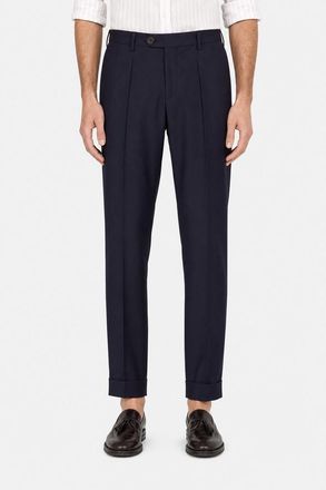 Brunello Cucinelli MenS Dark Blue Wool Trousers, Size 58