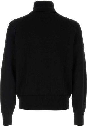 Ami Mens Merinos Sweater Black Merino Wool