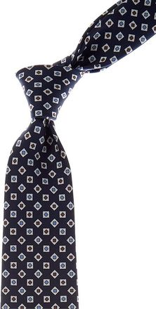 Canali Navy Shapes Silk Tie