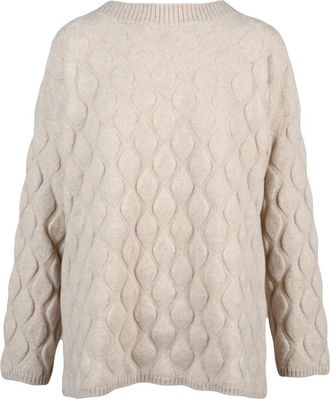 FILIPPO DE LAURENTIIS Truien & Vesten, Dames, Beige, S, Wol, Pullover met ronde hals