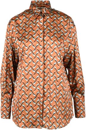 Think Polyester Shirt - Dames - Overhemden - Bruin - XS - Polyester - Overhemden