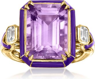 Ross-Simons Amethyst and. White Topaz Ring in 18kt Gold Over Sterling