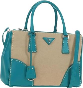Prada Pre-owned Vintage Hand Bag - Dames - Vintage Handtas - Blauw - ONE Size - Leer - Vintage