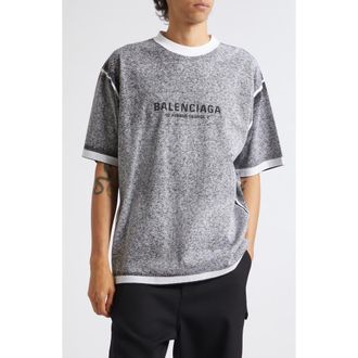 Balenciaga Medium Fit Jasp&eacute; Logo T-Shirt in 1000 Black at Nordstrom, Size X-Large