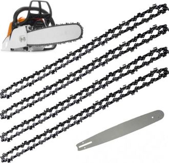 Elle Barra Gu&iacute;a Y 4 Cadenas Para Motosierra, 52 Eslabones, Paso De 3/8, Calibre De 0,05. Para Cortes Precisos De Madera Dura, 14 (35 Cm)