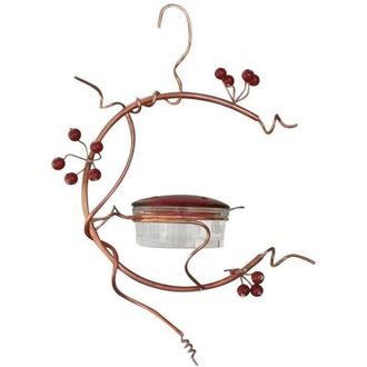 OEM [mai Usato]mangiatoia Per Colibr&igrave; Coppervines Mini-blossom Dream House Con Bacche Rosse E Fiamma, Piccola Casetta Per Uccelli, 23x16 Cm