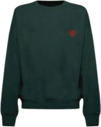 Family Fir$t Milano Sweatshirt met hart - Heren - Sweatshirts - Groen - S - Katoen - Hoodies & sweatvesten