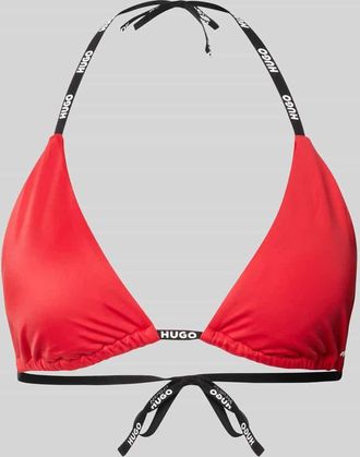 HUGO BOSS Bikini-Oberteil mit Logo-Applikation Modell PURE TRIANGLE in Rot, Gr&ouml;&szlig;e M