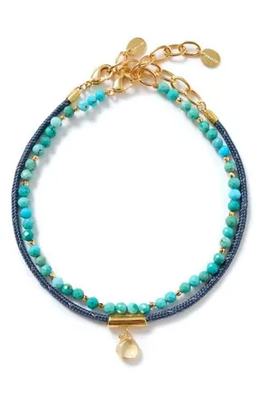 Chan Luu Surf Anklet Set in Turquoise at Nordstrom